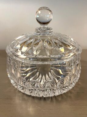 Gorham Althea Clear Cut Crystal Candy Dish with Lid Made in West Germany